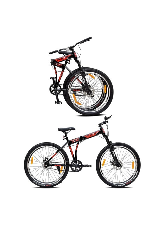 Flexo 27.5 Inch || Mountain Bike || Single Speed || Front Suspension & Disc Brake || MattBlack Green Color || Unisex || Frame Size-19 Inch