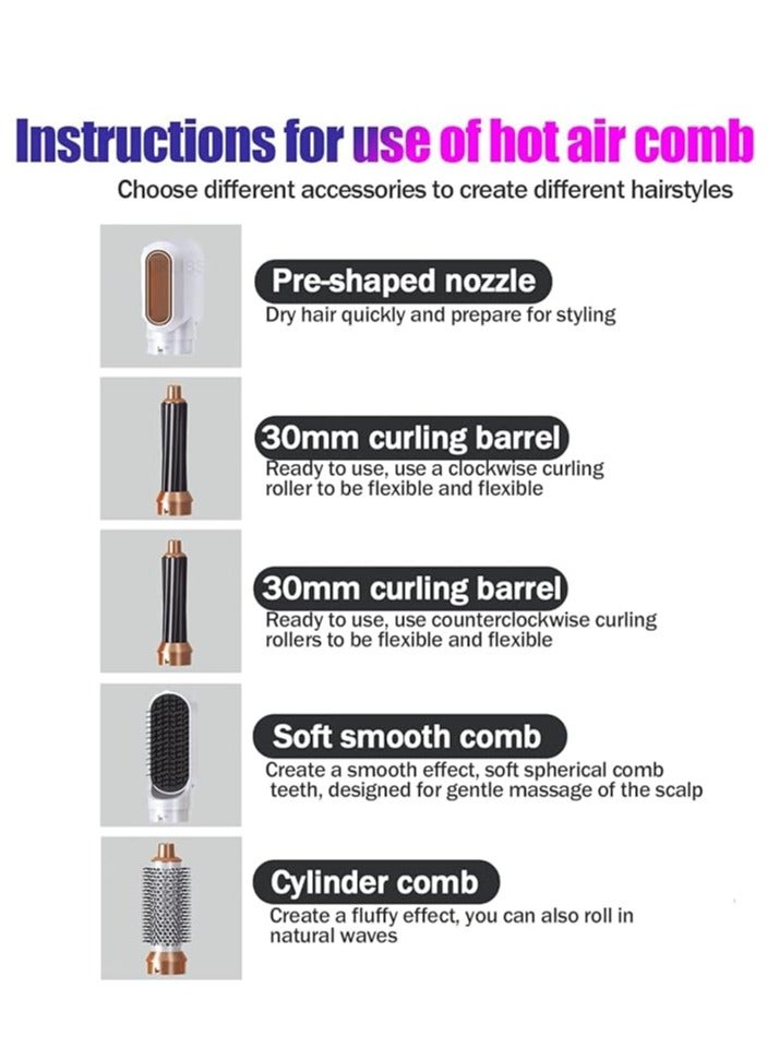 general 5-in-1 Hot Air Comb Aluminum Alloy Hair Straightener Automatic Perm Curling Wand Electric Hair Dryer for Straightening, Volumizing and Curly Hair - Image 3