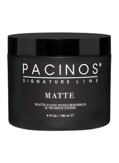 Pacinos معجون الشعر غير اللامع من Pacinos - تثبيت قوي، بدون لمعان، شمع نحت وتصفيف، تحديد وملمس يدوم طويلاً، بدون رقائق، لجميع أنواع الشعر، 4 أونصة سائلة.  - Image 1