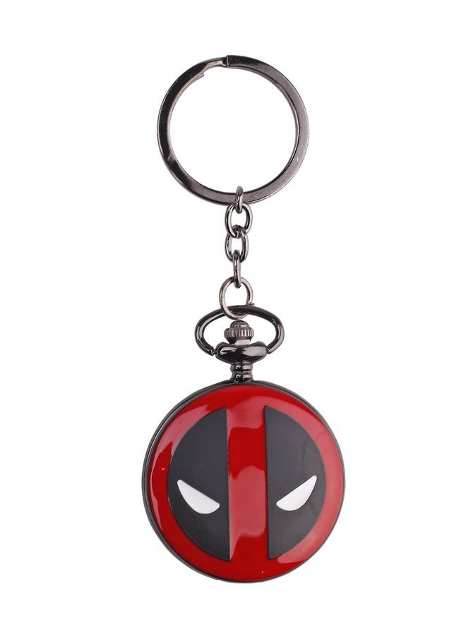 RainSound Metal Deadpool Theme Superhero Pocket Watch Keychain, Multicolor - Image 1