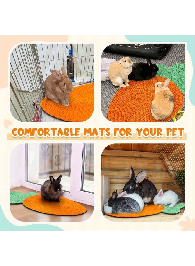 Maasechs Rabbit Scratching Pad, Natural Sisal Cat Bunny Scratcher Mats Cute Carrot Scratch Rug, Claws and Teeth Care for Biting Sleeping Nesting Small Animal Bedding Chew Toys Bed Play Toy, 8.9 x 18 Inch - Image 4