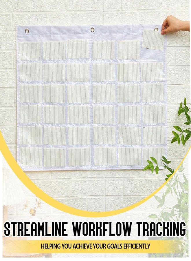 حامل بطاقات العمل من فولهاول، قطعتان، مزود بفتحات، منظم، جيب معلق على الحائط، مناسب للمكتب والمنزل والدراسة، لتنظيم الجيوب (3 بوصات × 5 بوصات، 36 فتحة). - Image 4