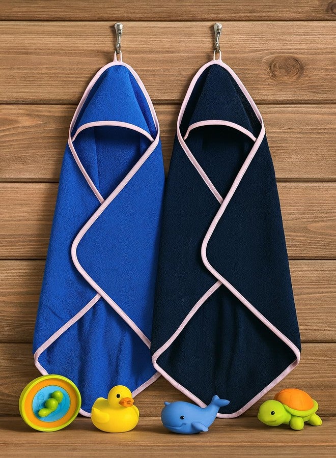 TuddyBuddy 100% Cotton Hooded Terry Towel for Babies/Super Soft Bath Towel for 0 Months - 2 Years Baby - Ideal for Newborn Babies - (Pack of 2 - Assorted) - Image 1