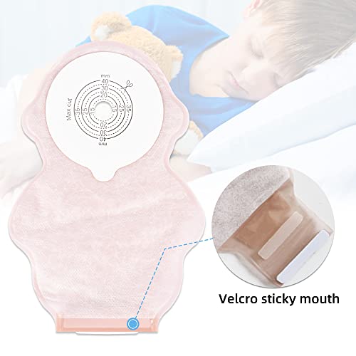 ovand 20pcs Kids Colostomy Bag Stoma Bag Disposable Children Drainable Ostomy Bag with Hook & Loop Closure Baby Feces Collection Fistula Bag for Surgery Stoma Care - Image 5