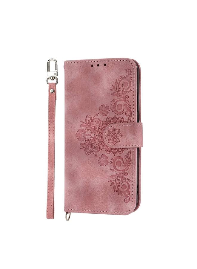 S-TOP Case For OPPO A58 4G Skin Feel Flowers Embossed Wallet Leather Phone Case - Image 2