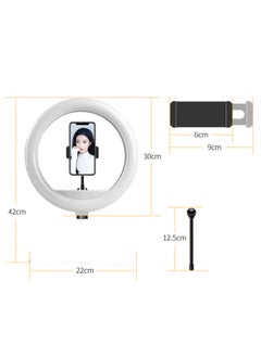 General 18-inch Mobile Phone Live Ring Fill Light Portable Photography Beauty Usb Charging Outdoor Floor Tripod-Light Source Color:13-inch Fill Light + Metal PTZ + Machine Position  - Image 5