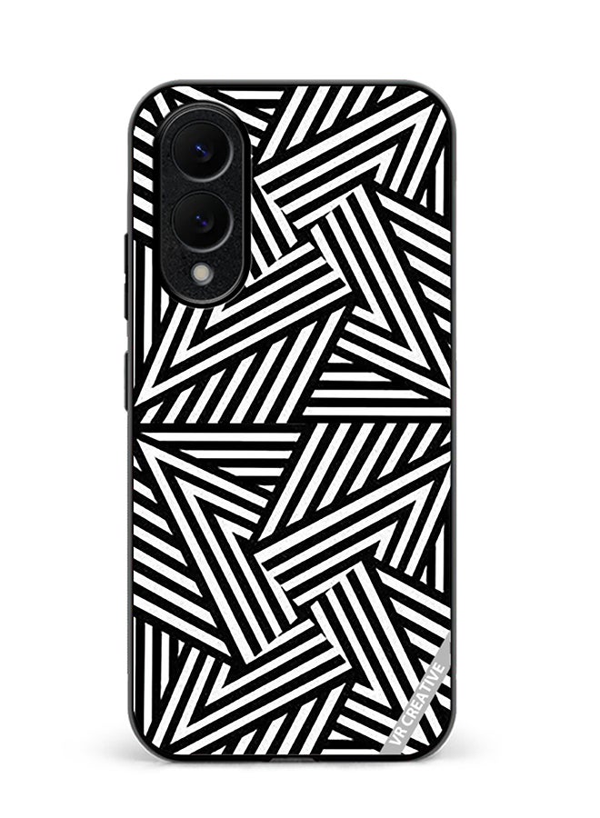 Protective Case Cover For Samsung Galaxy S25 Edge Abstract Black And White Design Multicolour