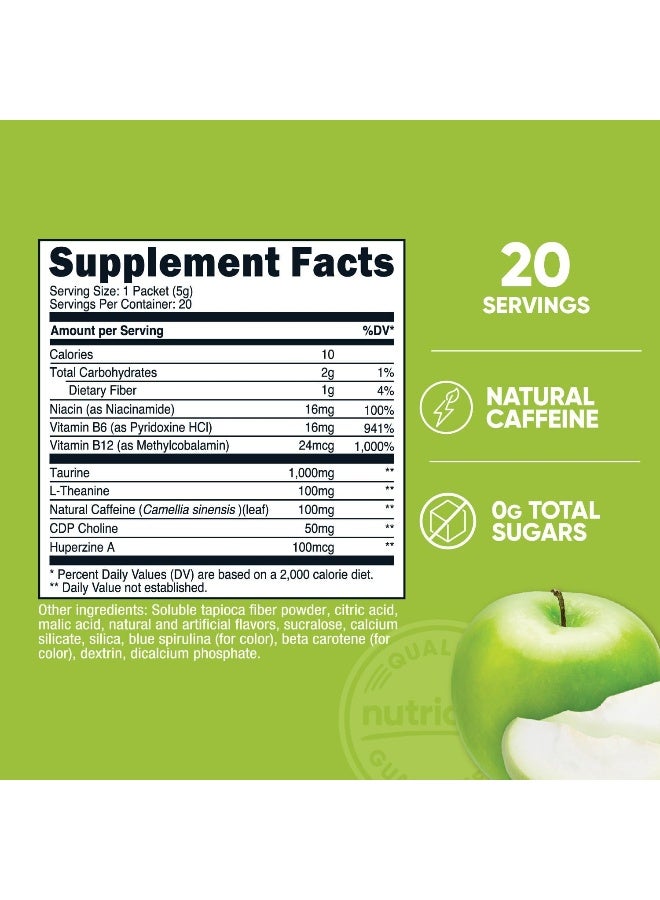 Nutricost Energy Complex Stickpack (20 Servings) Green Apple Flavored - Gluten-Free + Non-GMO - Image 2