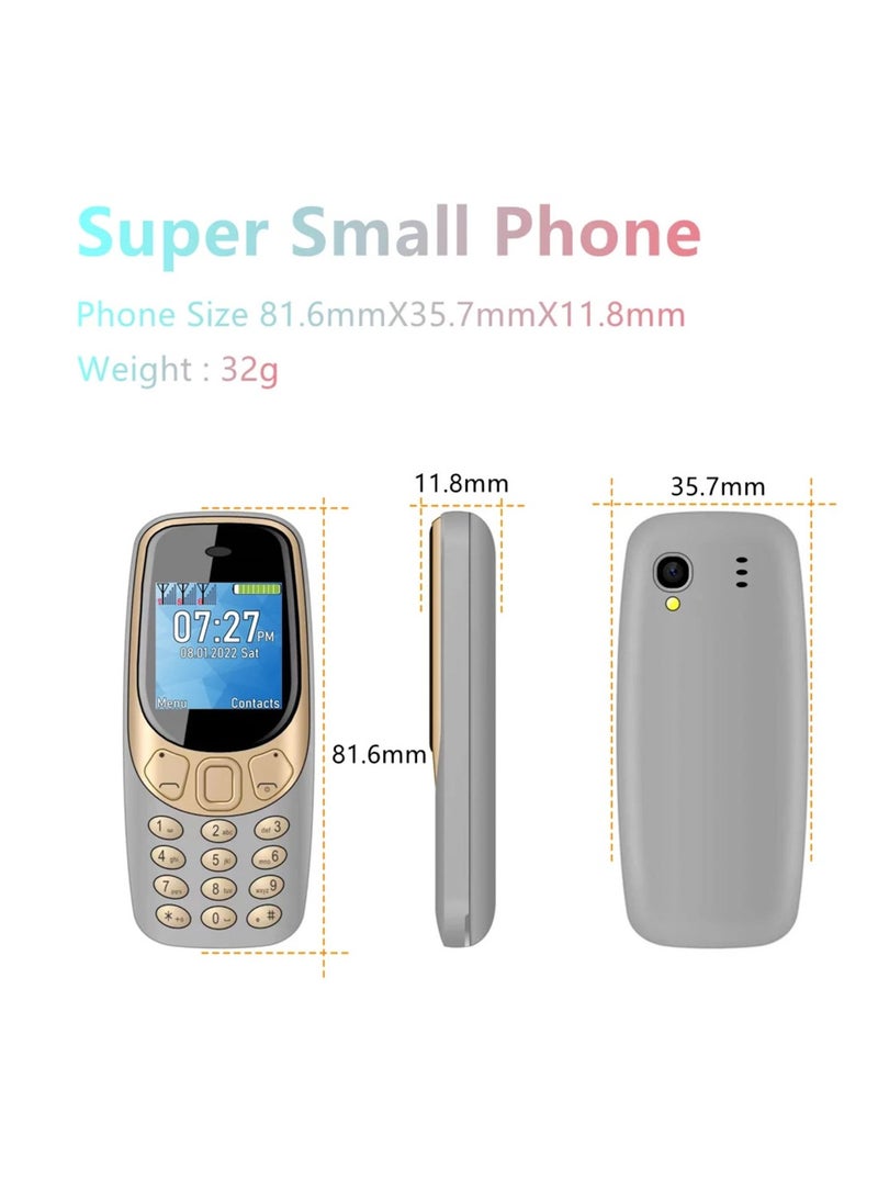 L8STAR - Q3308 Pro Triple SIM Mini Mobile Phone With 1.33 Inch Screen Gray - Image 1