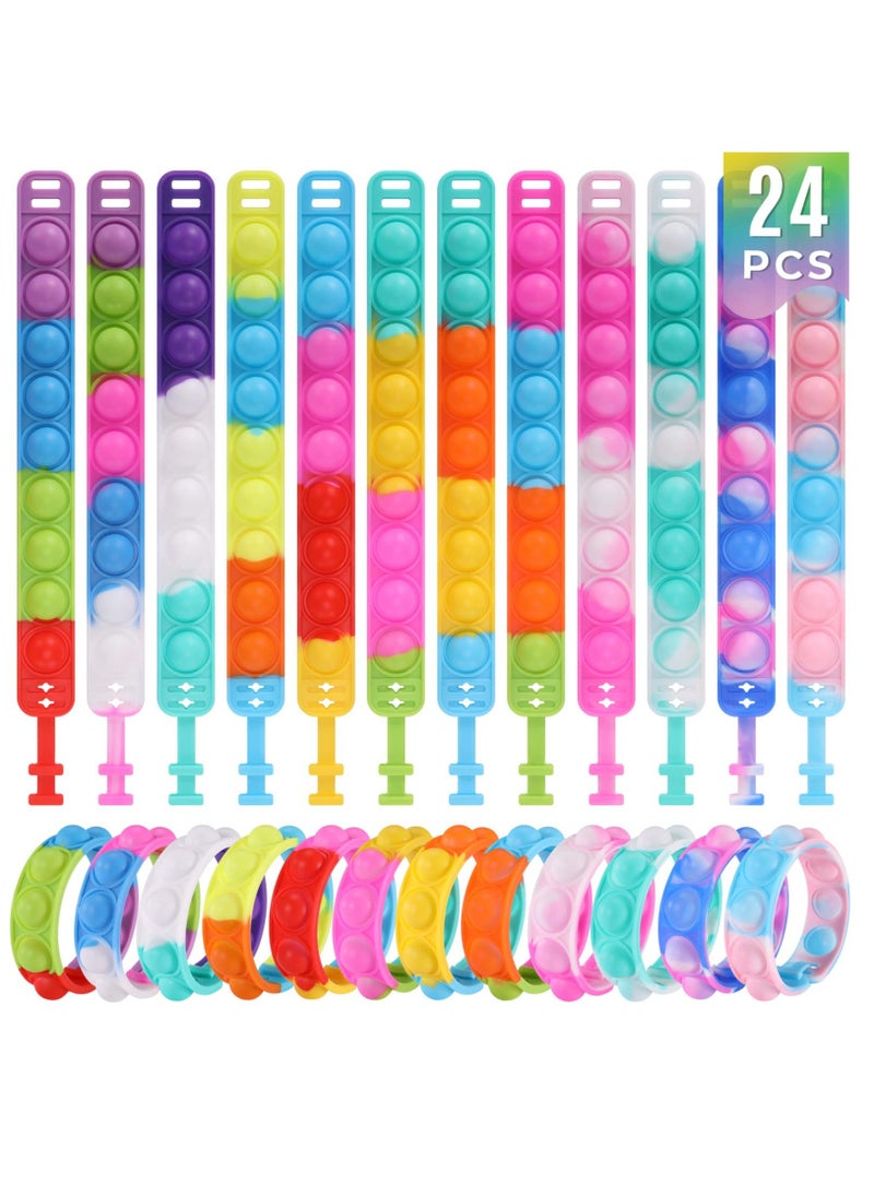 Generic - Kids Party Favors Pop Fidget Toys Bulk Its 24 Packs Fidget Bracelet It Birthday Party Favors for Kids Goodie Bags Stuffers Classroom Prizes Bubble Poppers Toddlers Toy for Students Girls Boys Cheap - Image 1