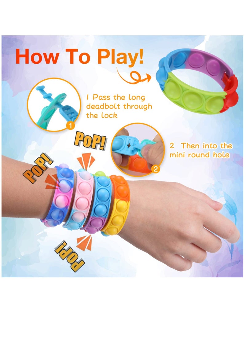 Generic - Kids Party Favors Pop Fidget Toys Bulk Its 24 Packs Fidget Bracelet It Birthday Party Favors for Kids Goodie Bags Stuffers Classroom Prizes Bubble Poppers Toddlers Toy for Students Girls Boys Cheap - Image 1