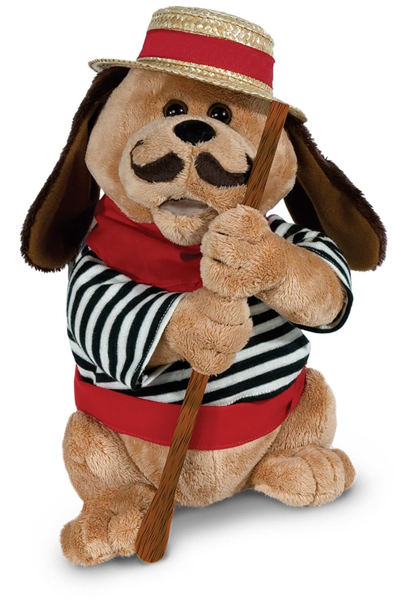 Cuddle Barn - Gondolomio | Romantic Italian Animated Plush Puppy Dog Toy Dancing and Singing Song Ole Sole Mio Valentine's Gift, 12 inches