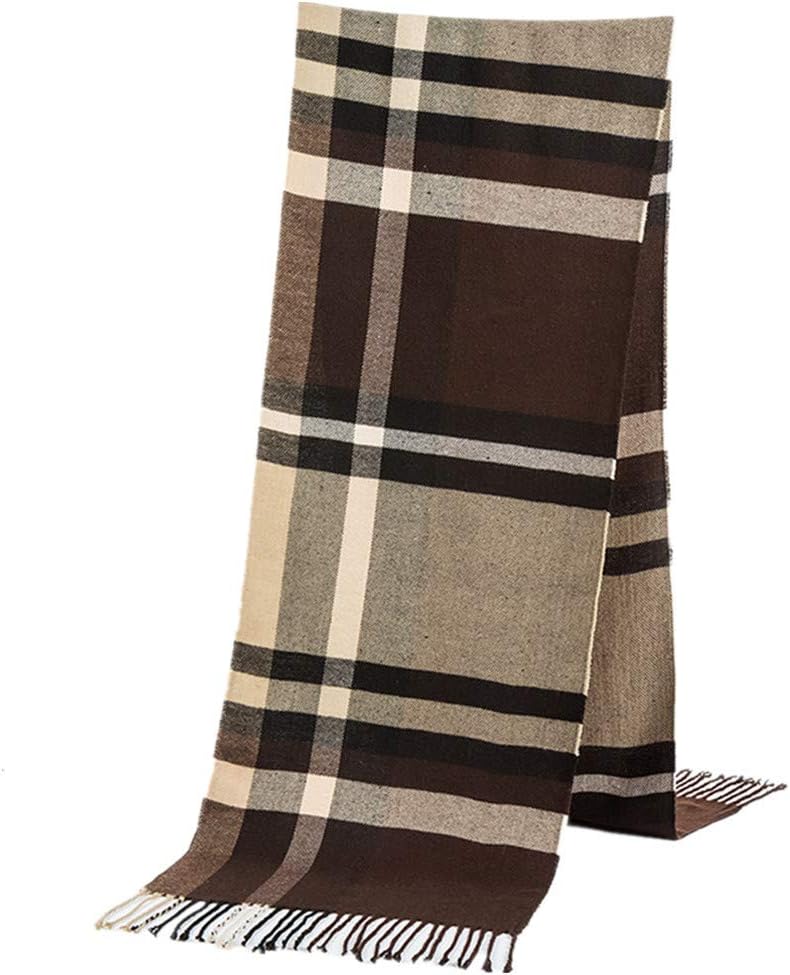 Rdylymx Men's Scarves Classic Arrival Winter Plaid Scarf Tassel Edge Soft Warm Scarf - Image 1