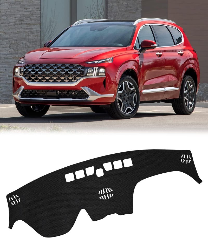 FIILINES Dash Cover Compatible with Hyundai Santa Fe 2019–2023 Dashboard Mat Cover Sunshade Nonslip Mesh Protector No Glare - Image 1