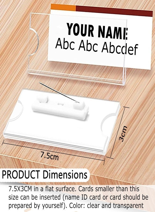 Shuban 30 Pieces Name Badges with Pins for School Work Name Badge Holder for Clothes Clear Acrylic Sign Display Holder DIY Blank Id Holders Printable Name Label for Work Business Classroom - Image 5