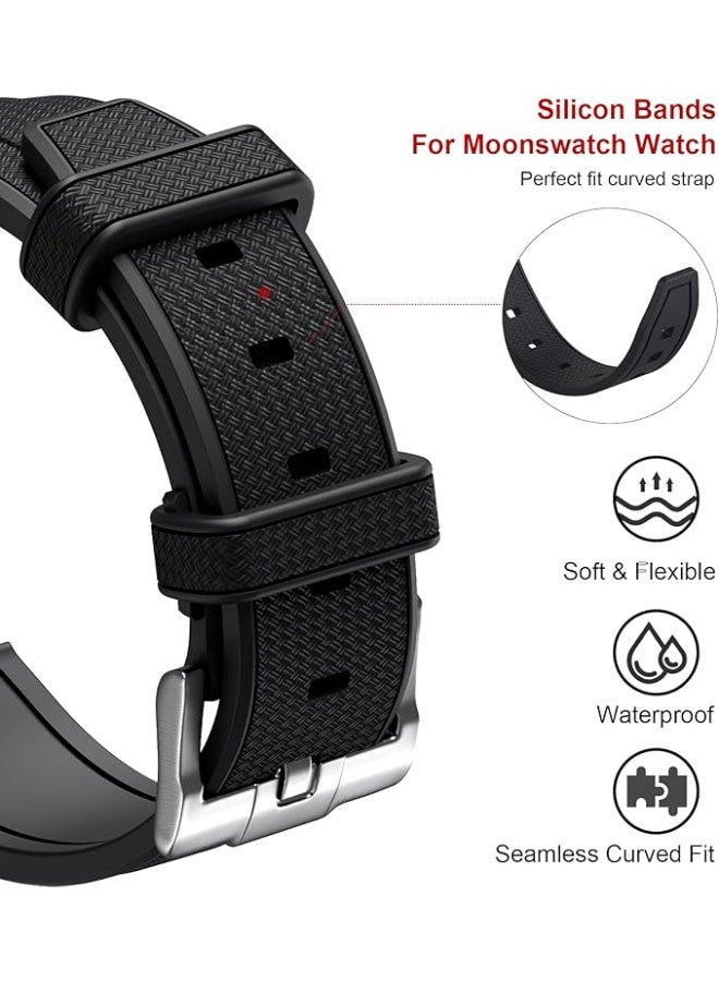 Stanchev أوميغا X سواتش MoonSwatch / رولكس ساعة حزام 20mm ناعم السيليكون Speedmaster استبدال الفرقة منحني بدون فجوات مناسبة - Image 3