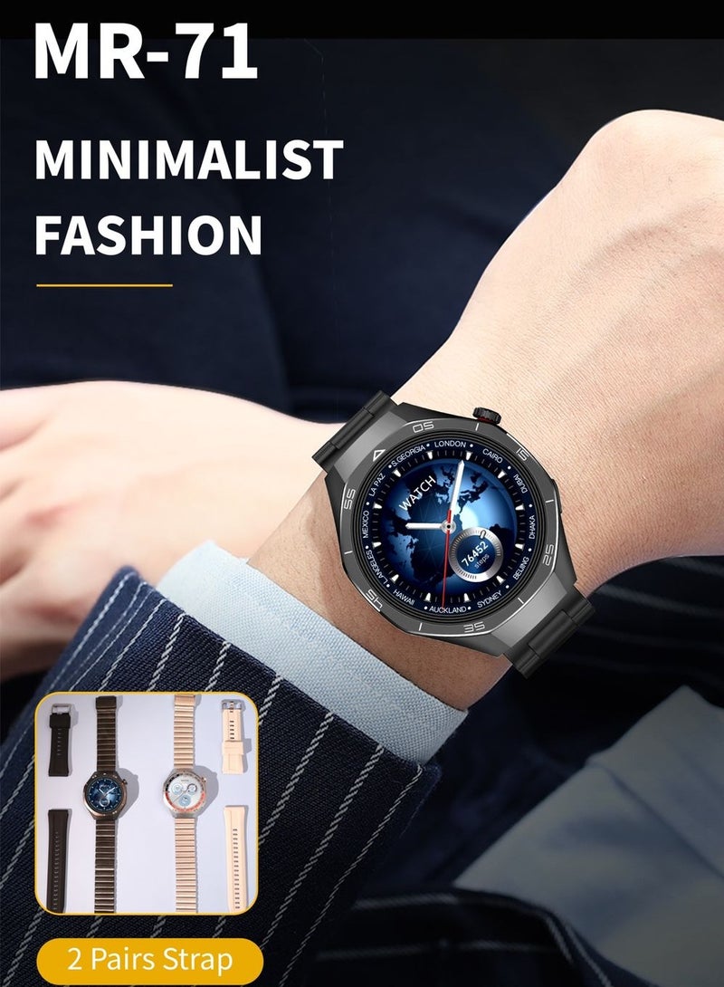 موديو ساعة موديو MR-71 الذكية بشاشة دائرية وسوارين قابلين للتبديل تجمع بين الأناقة والتقنية لتلبية احتياجاتك اليومية.​ - Image 1