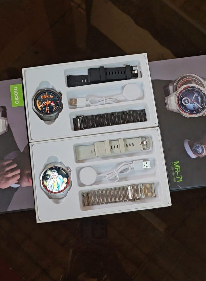 موديو ساعة موديو MR-71 الذكية بشاشة دائرية وسوارين قابلين للتبديل تجمع بين الأناقة والتقنية لتلبية احتياجاتك اليومية.​ - Image 2