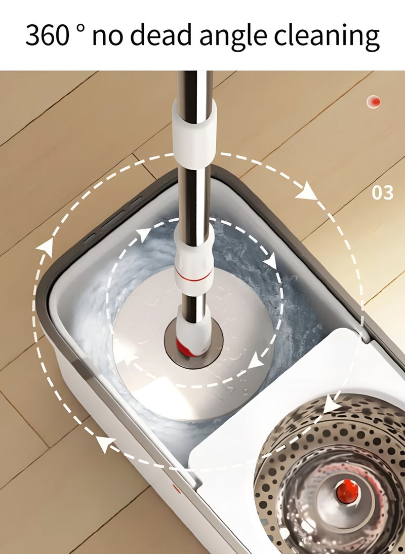 Generic - Huarong Smart Centrifugal Drying Mop Set and Smart Labor-Saving Cleaning Bucket, 360 Degree Intelligent Cleaning System, Labour-Saving, Handle Included With One Extra Refill. - Image 1