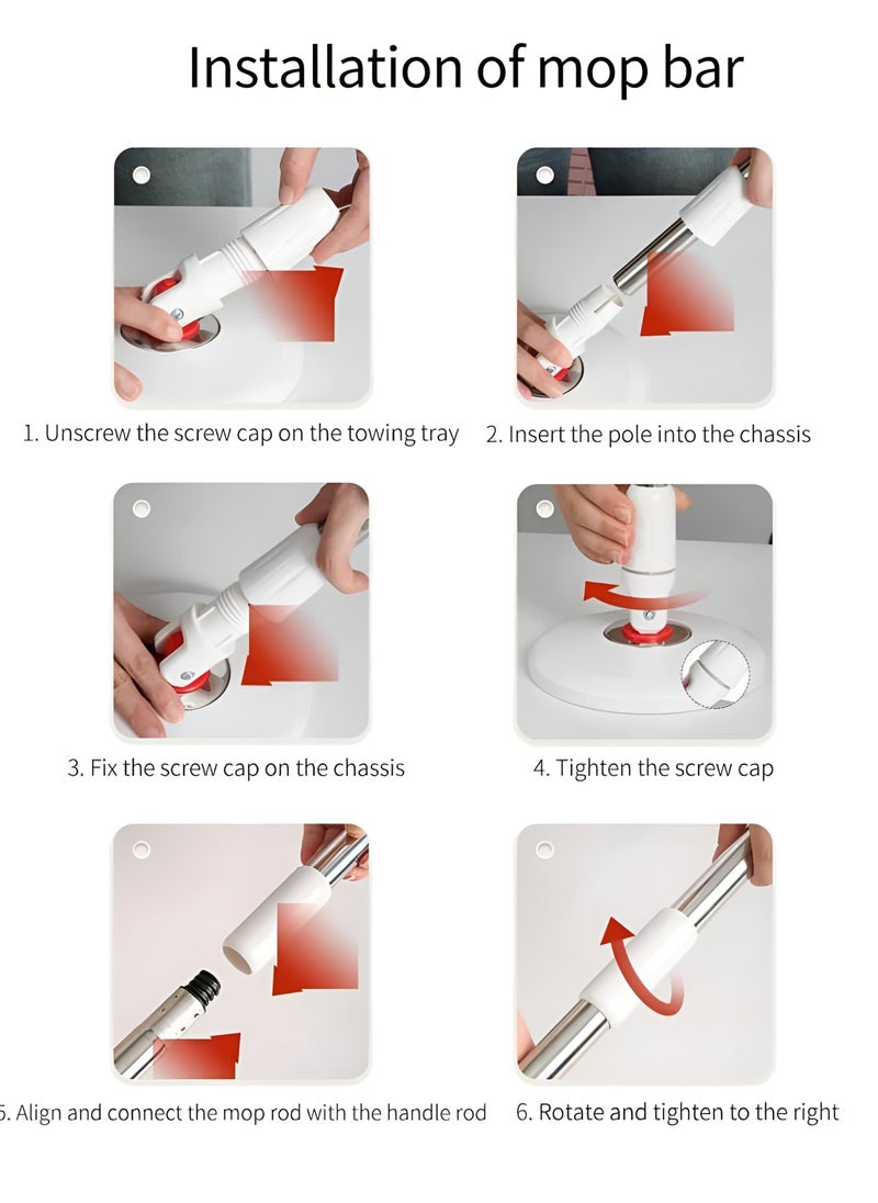 Generic - Huarong Smart Centrifugal Drying Mop Set and Smart Labor-Saving Cleaning Bucket, 360 Degree Intelligent Cleaning System, Labour-Saving, Handle Included With One Extra Refill. - Image 1