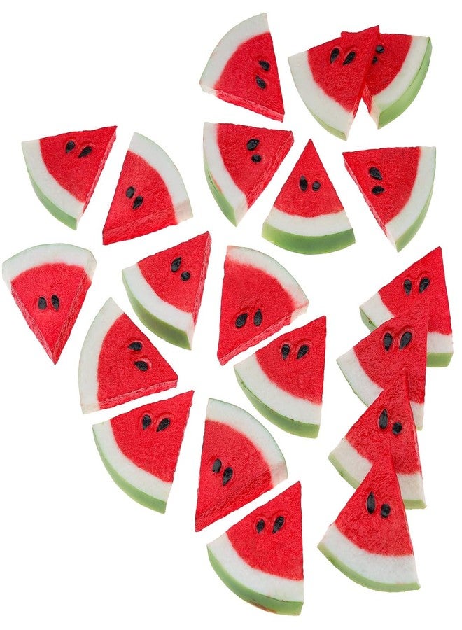 Meiwlong 20 Pcs Artificial Watermelon Slices, Plastic Fake Fruit Slices for Party Decoration,Faux Watermelon Slices Photography Props - Image 5