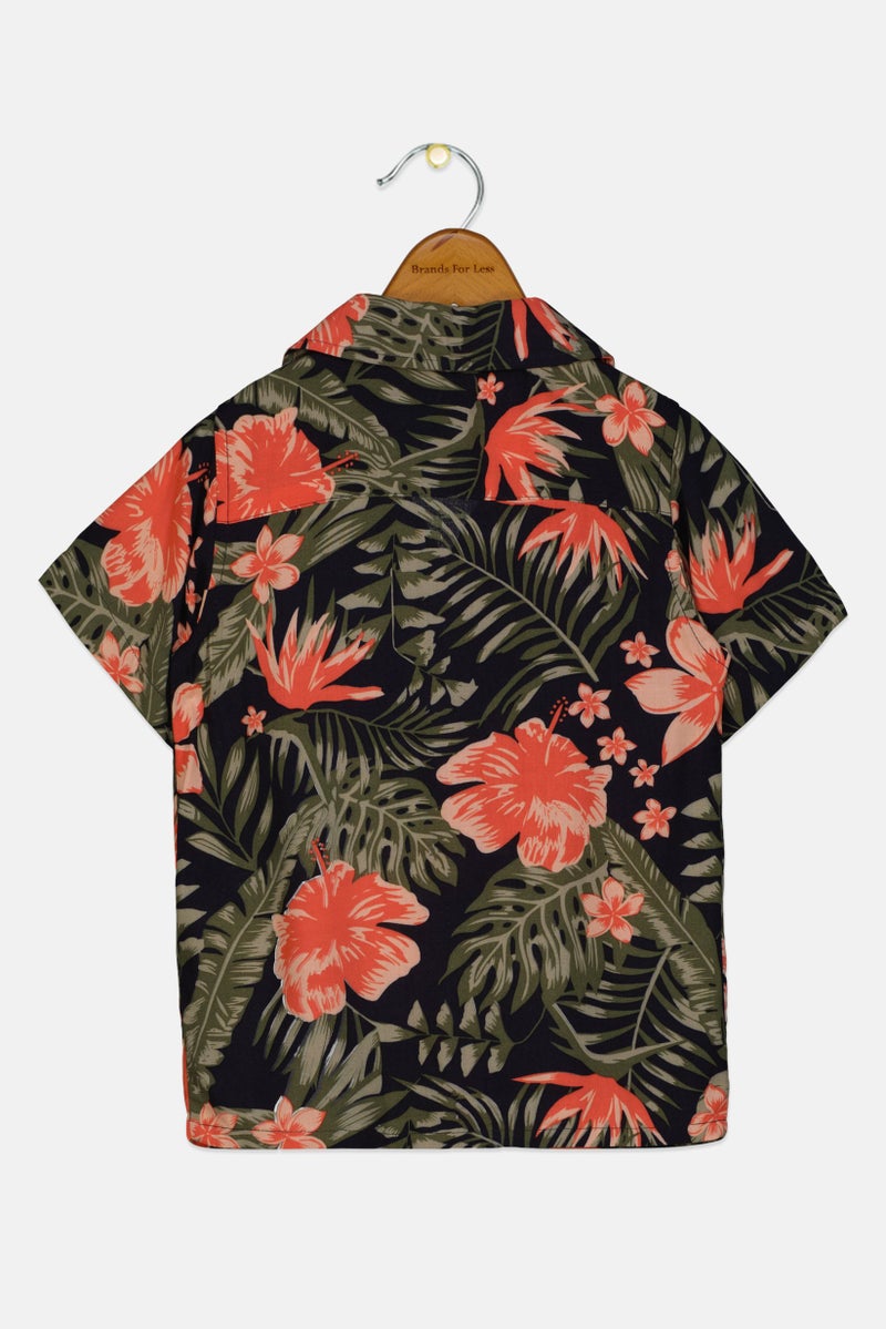 NAME IT Toddlers Boy Short Sleeves Floral Print Shirt, Multicolor - Image 2