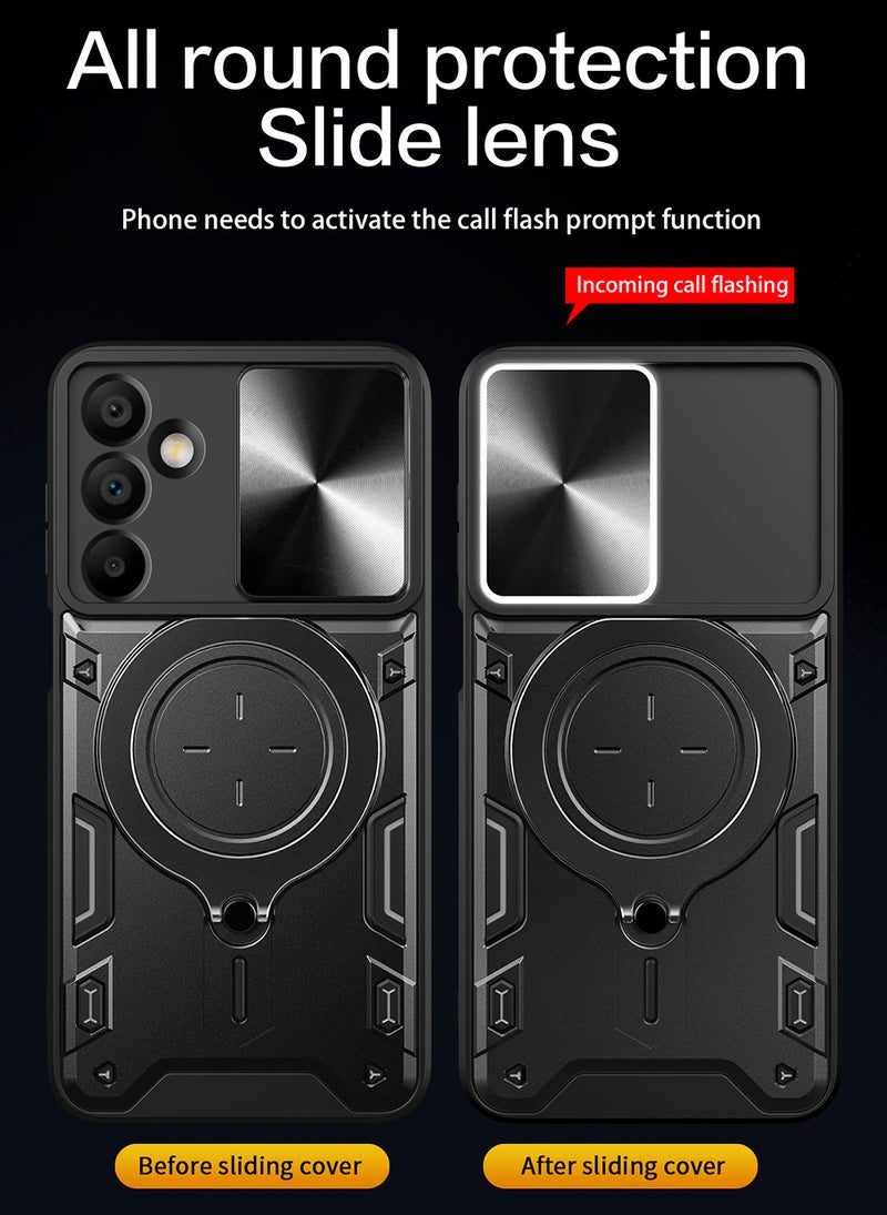 Case for Samsung Galaxy A16 with Sliding Camera Cover, Kickstand, PC+TPU Dual-Layer,Red - Image 3