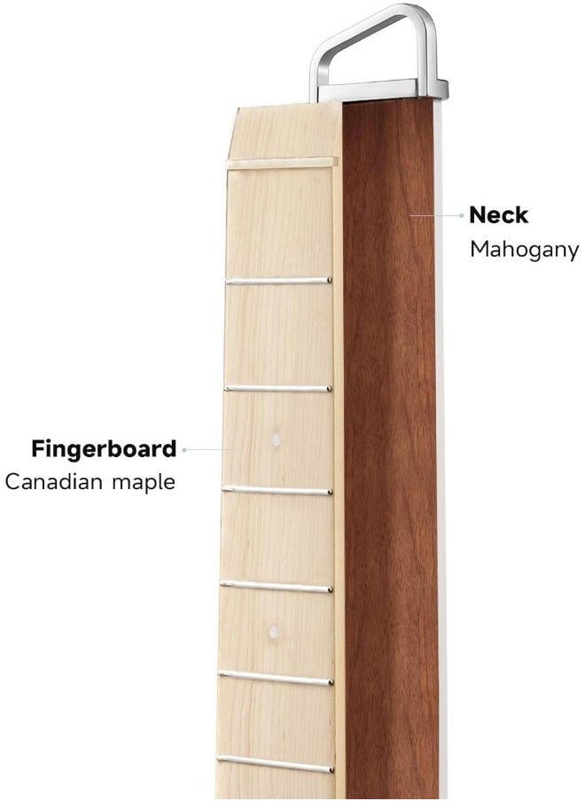 Donner - DONNER HUSH I PRO Travel Guitar Acoustic Electric Guitar - Pearlescent White - Image 1