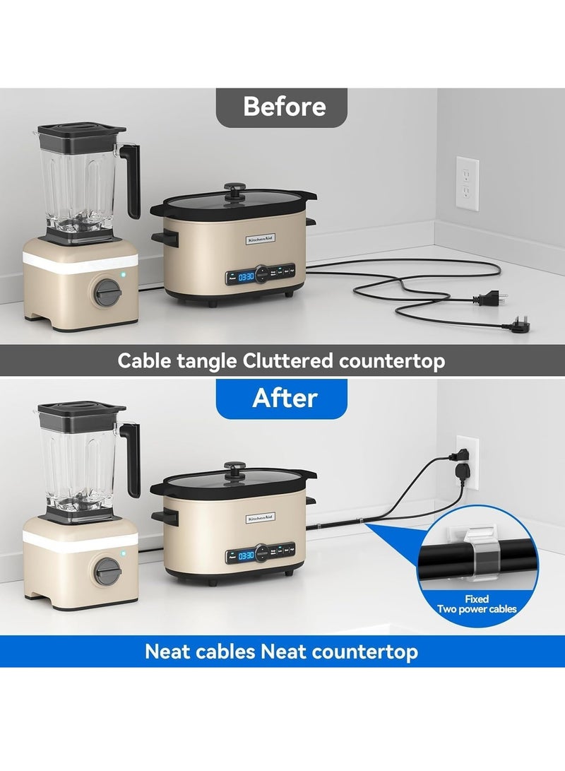 Adhesive Cable Clips Clear 100Pcs Small 8mm, Wall Wire Holder for Cord Cable Organizer for Cord Cable Clamp Management Clip Under Desk, Clear Light Clip Hook for Outdoor String Light - Image 3