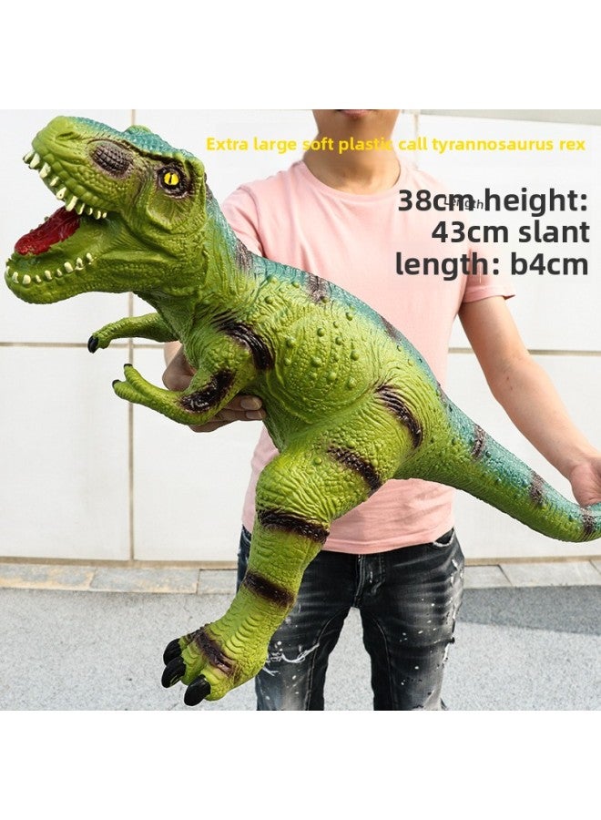 Large Soft Plastic Dinosaur Toy Electric Sounding Tyrannosaurus Rex Children Plastic Vinyl Simulation Animal Model Doll Wholesale-Color:Blue Double-headed Dragon 50cm-[ordinary Version] Dinosaur Calls - Image 2
