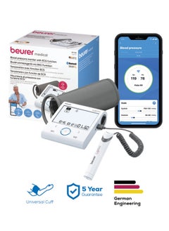 Beurer BM 96 Upper Arm Blood Pressure Monitor 2-in-1 Blood Pressure & ECG Monitor with Bluetooth, Multi-User Memory & Irregular Heartbeat Detection  - Image 1