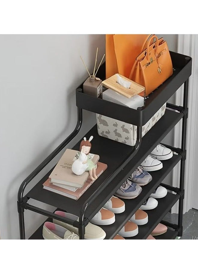 BLOOMING TIME 6-Layer Thickened Independent Shoe Rack, Metal Load-Bearing Storage Rack, Vertical Storage Rack Next To the Door, Porch, And Wardrobe, Multi-Layer Storage (Black) - Image 3