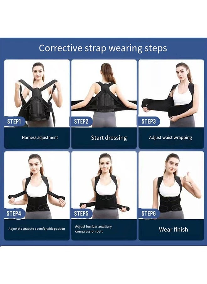 Generic - Back Brace and Posture Corrector for Unisex Back Straightener Scoliosis and Hunchback Correction Back Pain Spine Corrector Support Adjustable Posture Trainer #L - Image 1