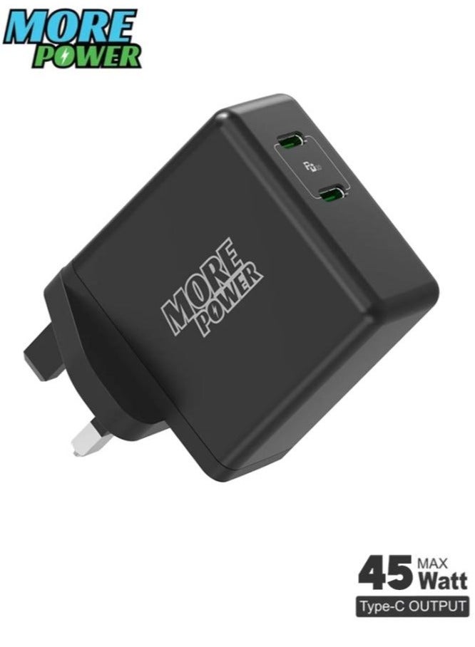 مور بور شاحن جدارى بمنفذين تايب سى بقوة 45 واط من مور باور - Image 1