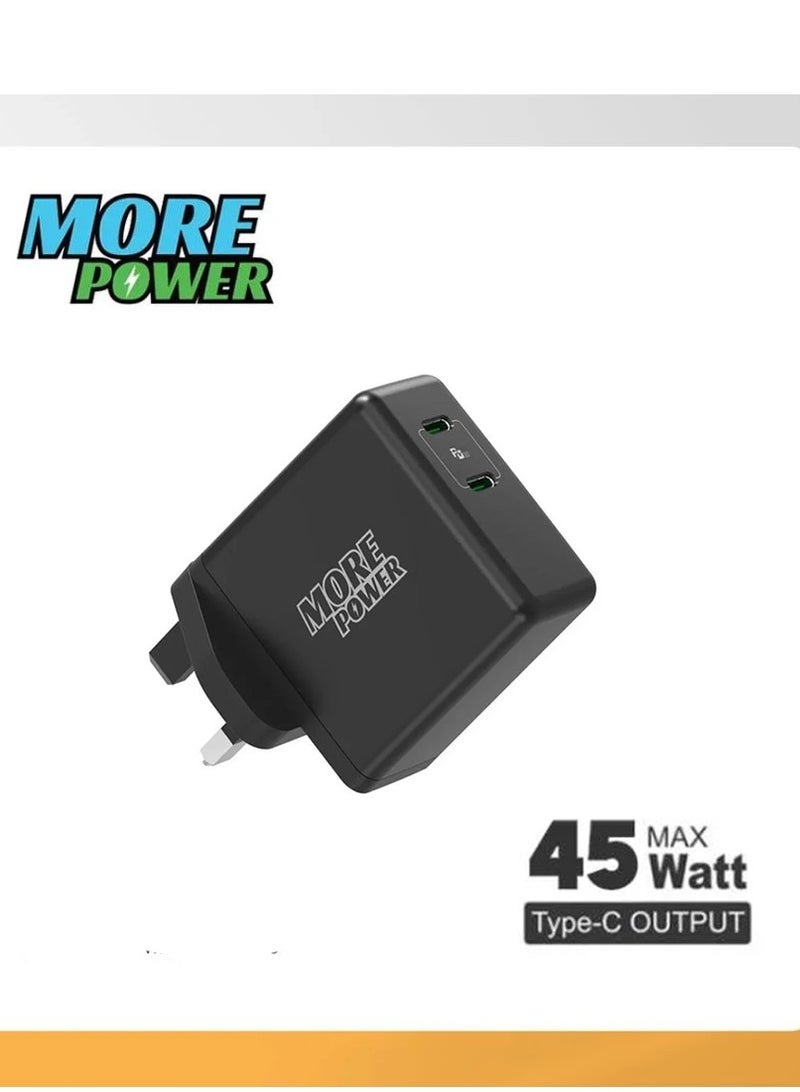 مور بور شاحن جدارى بمنفذين تايب سى بقوة 45 واط من مور باور - Image 2