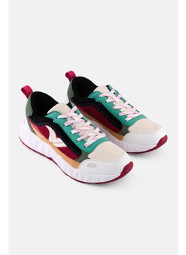Women Colorblocked Lace Up Casual Shoes, White