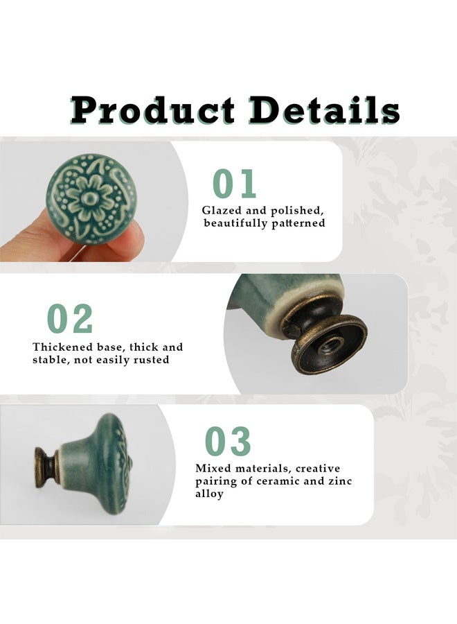 4 Pcs Vintage Flower Cabinet Knobs, Decorative Furniture Knobs with Mounting Screws for Cupboard Drawer Closet Door - Image 3