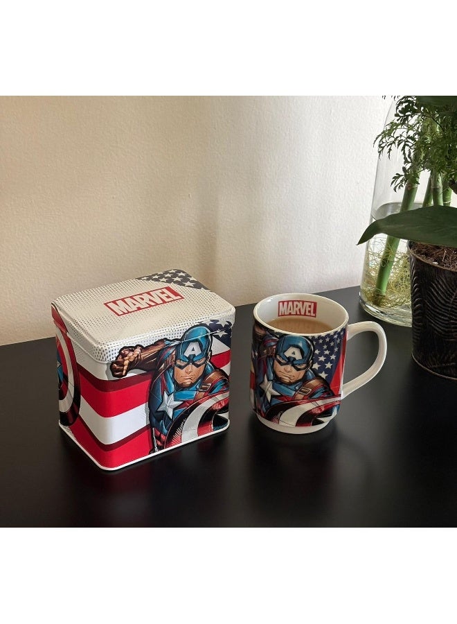 EGAN Marvel Captain America Stacking Cup, 350 ml – Porcelain Coffee Mug Featuring Spider-Man, Captain America, Hulk, Iron Man & Thor – Dishwasher & Microwave Safe (350ml, CAPTAIN AMERICA) - Image 3