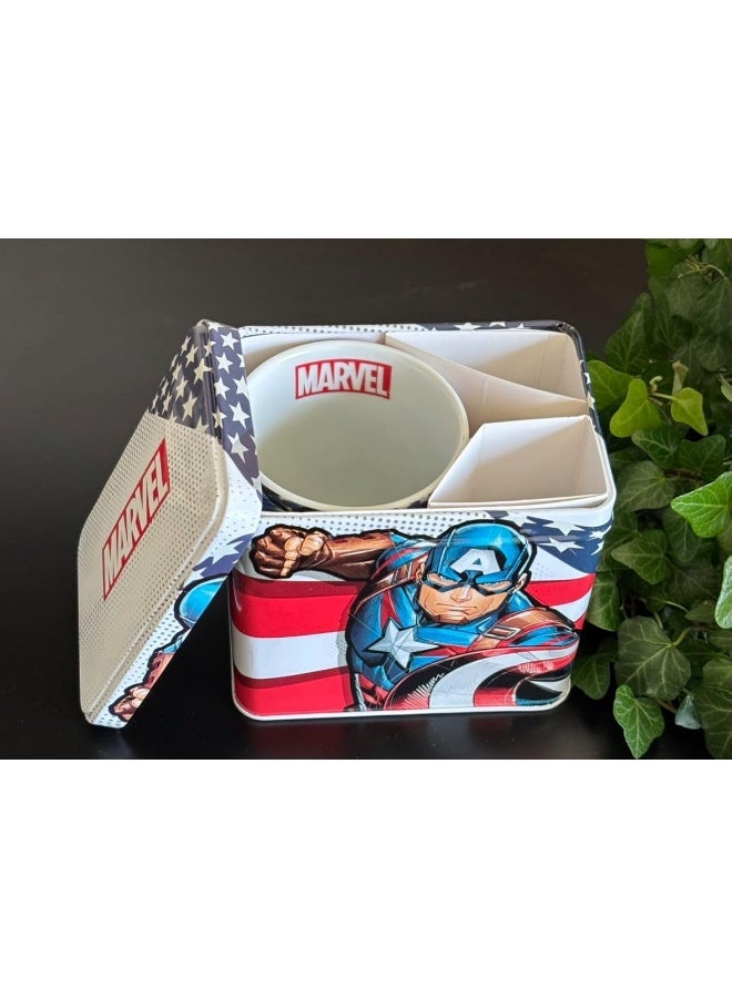 EGAN Marvel Captain America Stacking Cup, 350 ml – Porcelain Coffee Mug Featuring Spider-Man, Captain America, Hulk, Iron Man & Thor – Dishwasher & Microwave Safe (350ml, CAPTAIN AMERICA) - Image 2