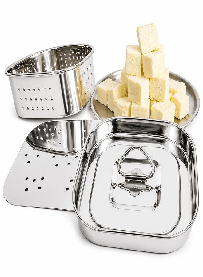 Dangfly Stainless Steel Paneer Maker Mould with Lid| Square Paneer & Tofu Press | Whey Separator for Homemade Paneer, Tofu & Cheese | Easy to Use, Rust-Free & Durable (250 ML) - Image 3