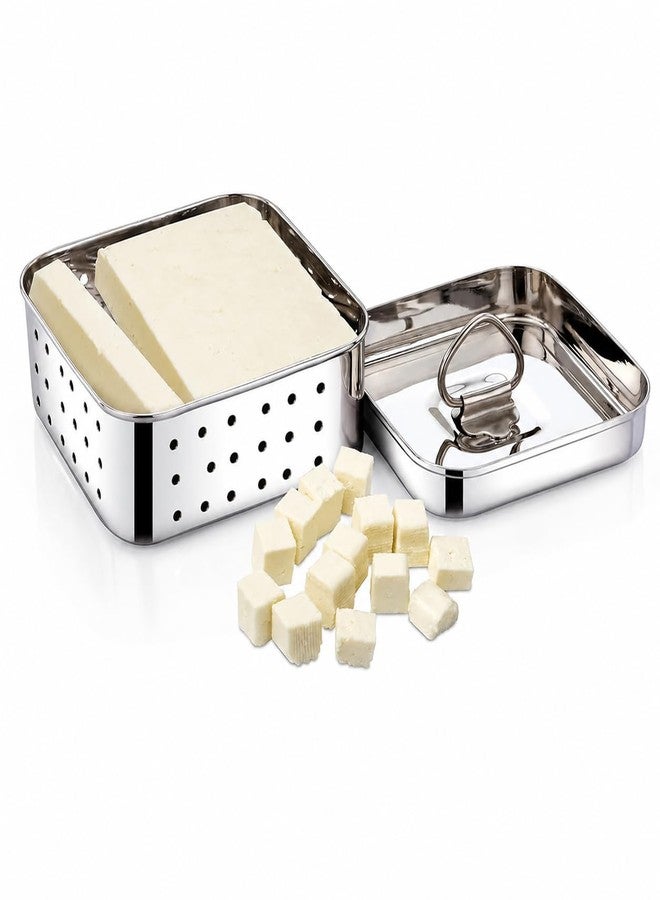 Dangfly Stainless Steel Paneer Maker Mould with Lid| Square Paneer & Tofu Press | Whey Separator for Homemade Paneer, Tofu & Cheese | Easy to Use, Rust-Free & Durable (250 ML) - Image 1