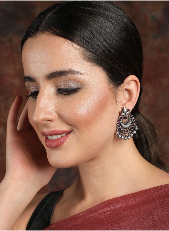 ISHIN Silver-Toned Classic Drop Earrings  - Image 1