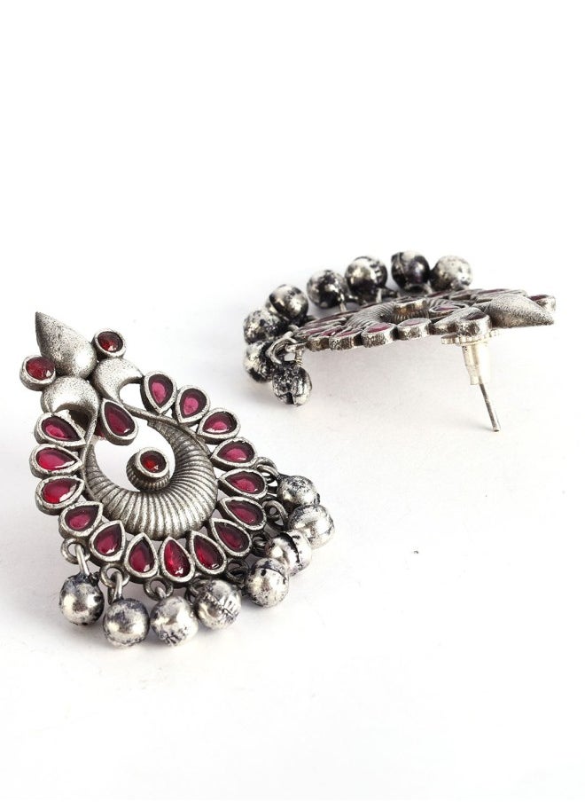 ISHIN Silver-Toned Classic Drop Earrings  - Image 3