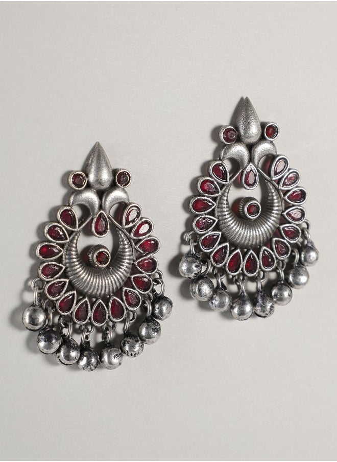 ISHIN Silver-Toned Classic Drop Earrings  - Image 4