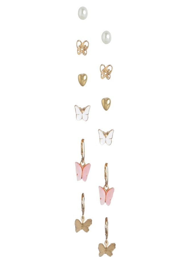 SALTY Anti Tarnish Set of 6 Butterfly Drop And Studs Earrings Set for Women | Stylish Fashion Jewellery | Accessories for Girls | Minimal Jewelry | Marriage, Birthday | Gift for Valentine Day - Image 1