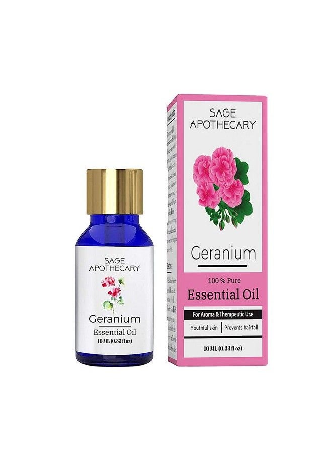 Sage Apothecary - Essential Oil Geranium Cedarwood & Cinnamon ¦Essential Oil Combo 3 In 1 Pack ; 100% Pure 10Ml - Image 1