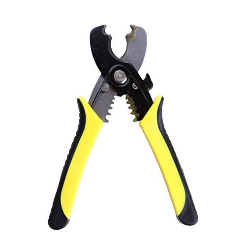 DOTCOM 8-Inch Self-Adjusting Automatic Cable Cutter Crimper, 5 in 1 Multipurpose Tool Wire Stripping Cutting Pliers, 10-24 AWG (0.2~6.0mm²) (Yellow) (WT-22) - Image 1
