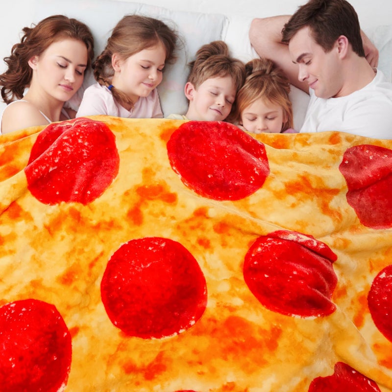 Jorbest Pizzas Blanket Adult Kids and Baby Size for Birthday Gifts  Double Sided Food Throw Blanket Funny Gifts for Women Men Teen  285 GSM Soft Flannel Taco Blanket (Red  80 inches) - Image 3