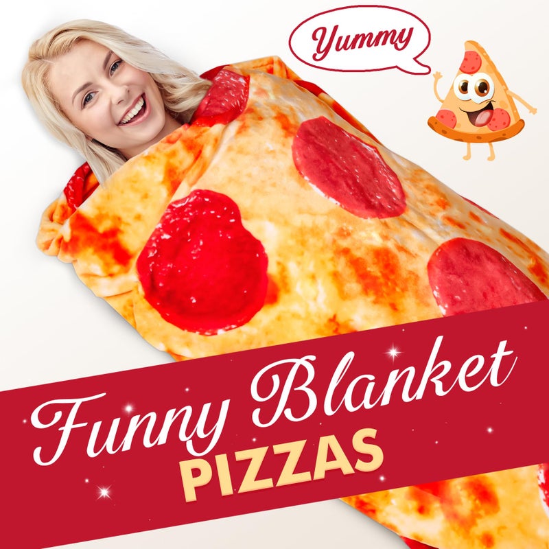 Jorbest Pizzas Blanket Adult Kids and Baby Size for Birthday Gifts  Double Sided Food Throw Blanket Funny Gifts for Women Men Teen  285 GSM Soft Flannel Taco Blanket (Red  80 inches) - Image 2