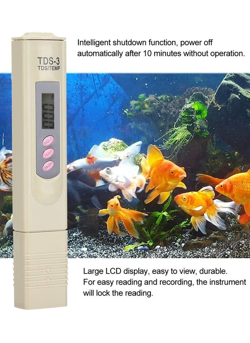 ماركة غير محددة جهاز اختبار جودة المياه الرقمي LCD مع قياس درجة الحرارة ونطاق 0-9990 جزء في المليون (PPM) لتنقية المياه - فلترات - المشروبات - أحواض السباحة - المنتجعات الصحية - أحواض السمك - الزراعة المائية - وظيفة التثبيت - إيقاف تلقائي - نطاق مزدوج - موديل TDS-3  - Image 3